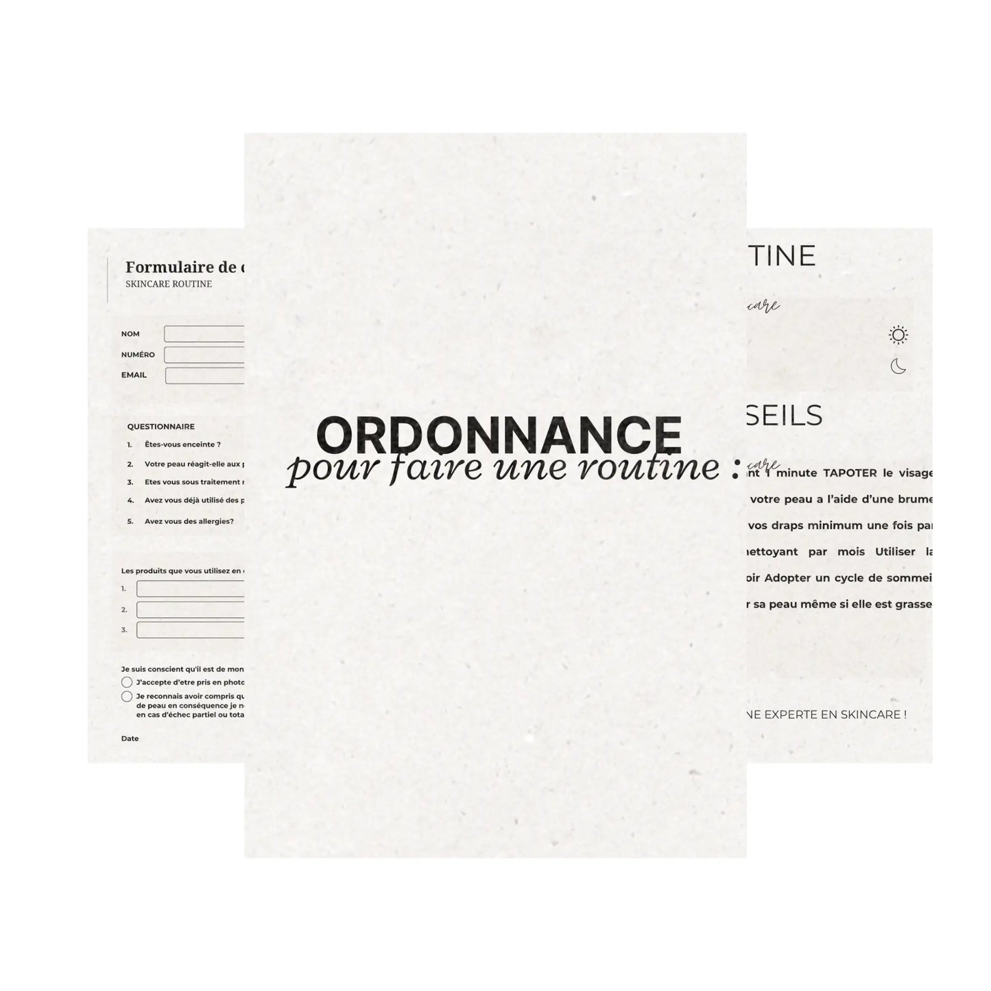 Modèle d’ordonnance pour routine personnalisée Skinlab library